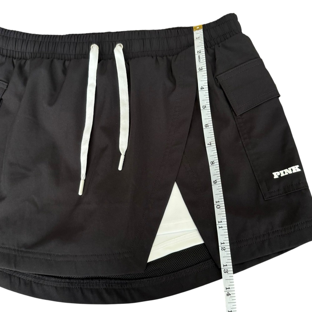 PINK Victoria's Secret NWT Black Cargo Athletic Skort  White‎ Shorts Size Medium - Picture 7 of 8